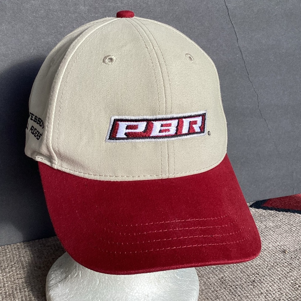 PBR Two-Tone Beige and Red Baseball Cap